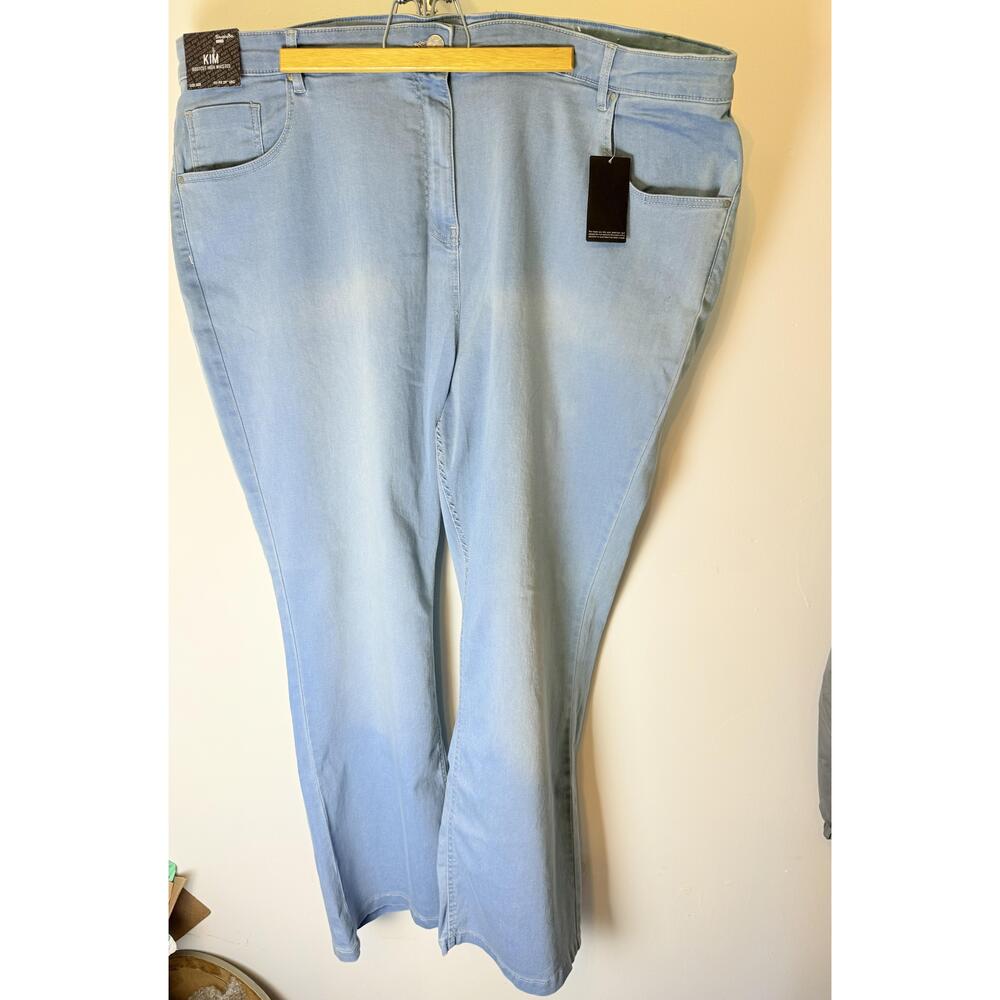 NWT SimplyBe Womens Light Wash 5 Pocket Flared Classic Jeans US 28 -Flaws - Picture 2 of 16